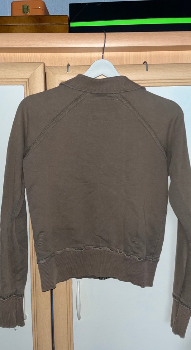 Gri Nakışlı Fermuarlı Kadın Ceket - Görsel 3