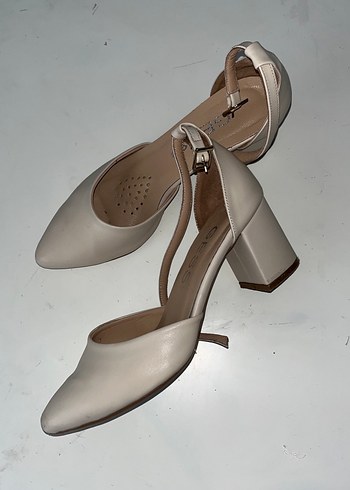 Bej Günlük Topuklu bilek bağlamalı Kadın Ayakkabı - Görsel 2