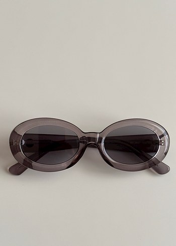 Bej Transparan Retro Kadın Güneş Gözlüğü - Görsel 3