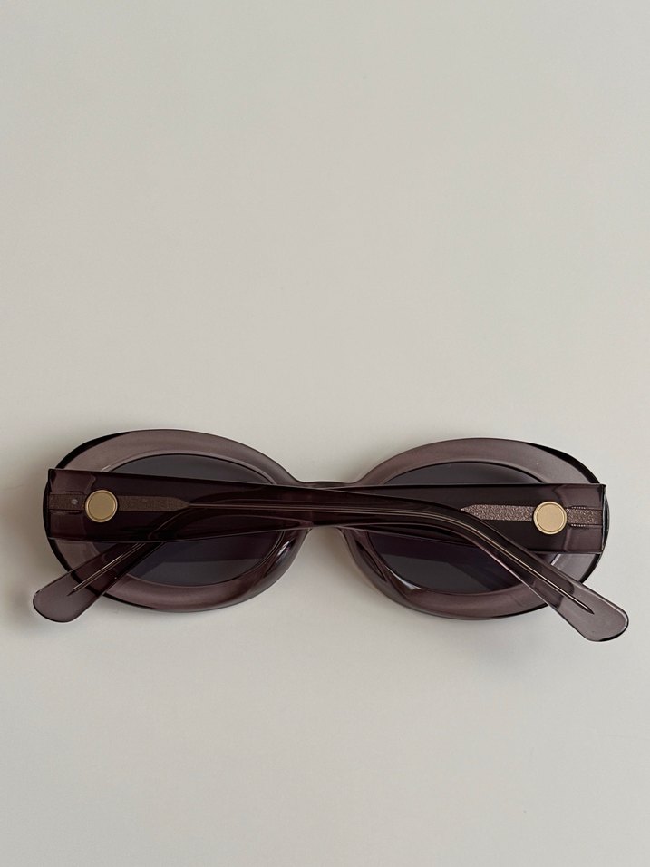 Bej Transparan Retro Kadın Güneş Gözlüğü - Görsel 4