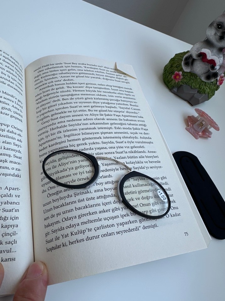 +1.00 okuma gözlüğü  sıfır  hafif ve şık siyah çerçeve - Görsel 5