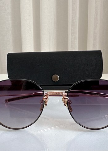 Şeffaf Mor Minimalist Kadın Güneş Gözlüğü - Görsel 4