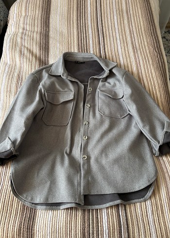 Gri Düğmeli Midi Kadın Kaban - Görsel 4