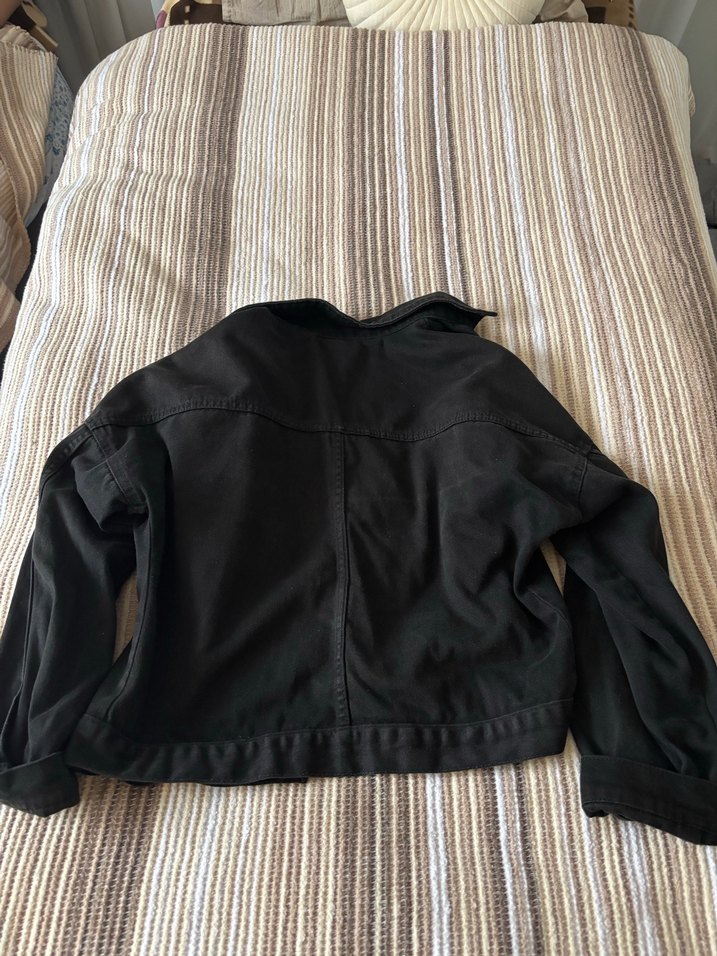 Siyah Düğmeli Kadın Denim Ceket - Görsel 5