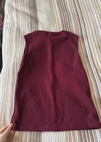 Bordo Süet Düğmeli Kolsuz Kadın Yelek - Görsel 5