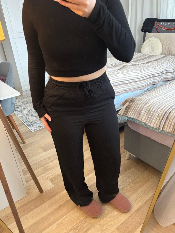 Siyah Rahat Kesim Kadın Eşofman Takımı - Görsel 2