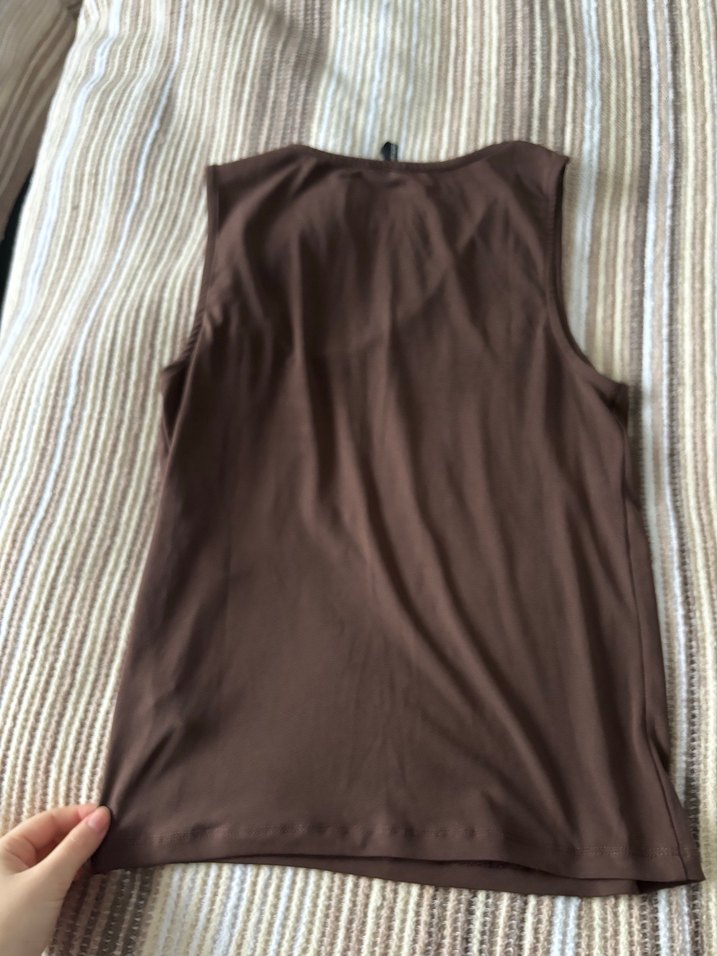 Kahverengi V Yaka Kolsuz Body - Görsel 5