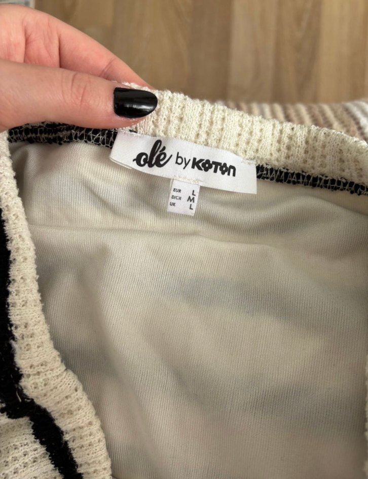 Çizgili Triko Midi Etek - Görsel 5