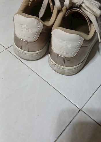 Bej Parlak Bağcıklı Kadın Spor Ayakkabı - Görsel 4