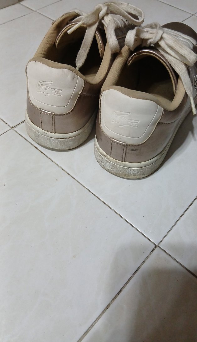 Bej Parlak Bağcıklı Kadın Spor Ayakkabı - Görsel 4