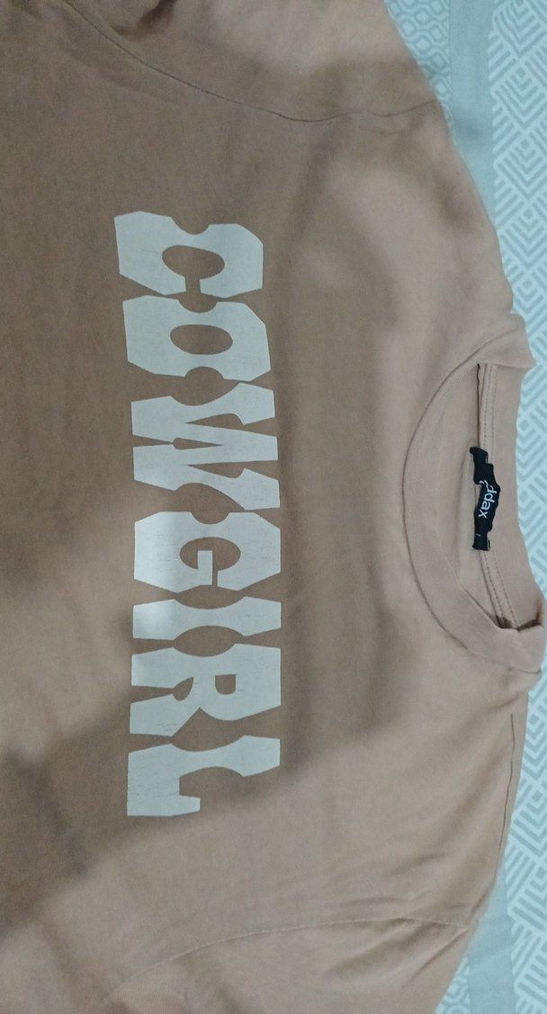 Kahverengi Kadın Baskılı Tişört - Görsel 3