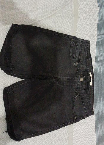 Siyah Mini Kadın Denim Şort - Görsel 2