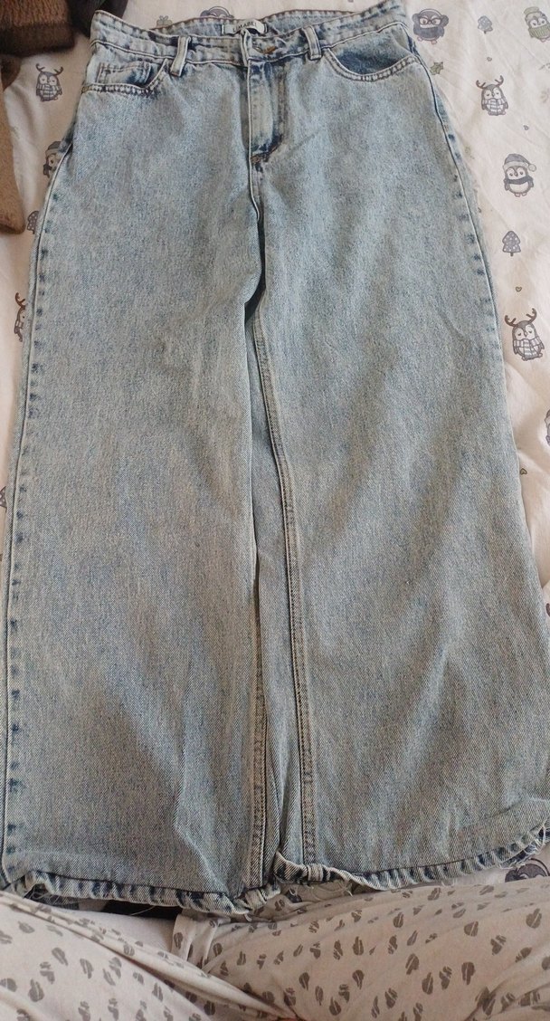 Gri Bol Kesim Kadın Denim Pantolon - Görsel 3