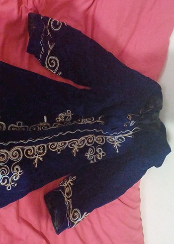 Mavi Uzun Bohem Kadın Elbisesi(Azerbaycan geleneksel kıyafeti) - Görsel 4