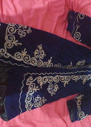 Mavi Uzun Bohem Kadın Elbisesi(Azerbaycan geleneksel kıyafeti) - Görsel 5