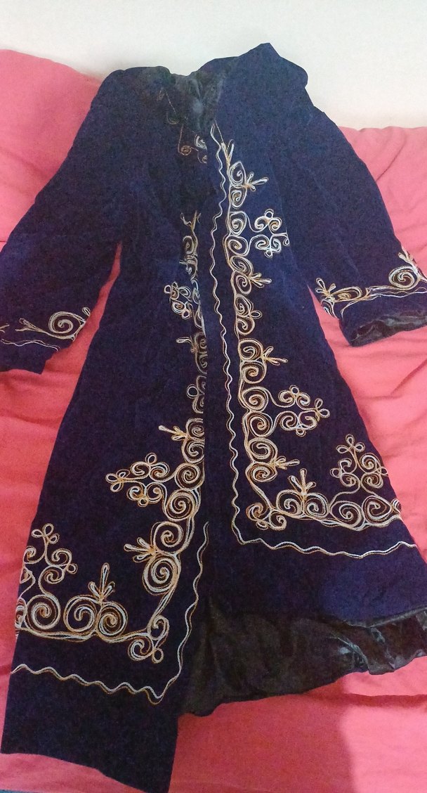 Mavi Uzun Bohem Kadın Elbisesi(Azerbaycan geleneksel kıyafeti) - Görsel 2