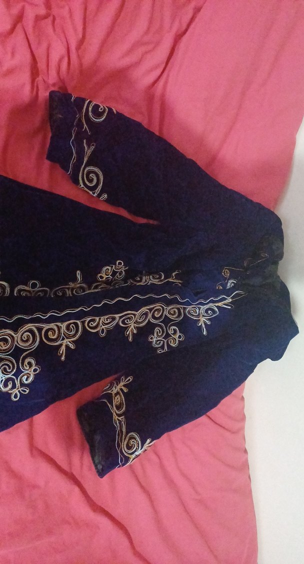 Mavi Uzun Bohem Kadın Elbisesi(Azerbaycan geleneksel kıyafeti) - Görsel 4