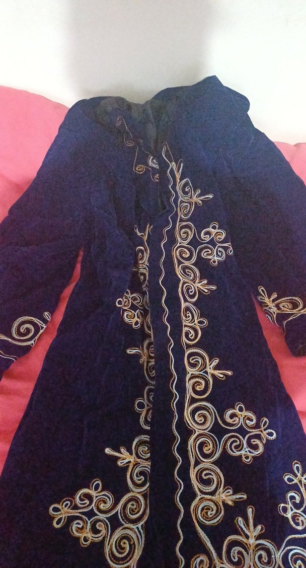 Mavi Uzun Bohem Kadın Elbisesi(Azerbaycan geleneksel kıyafeti) - Görsel 3