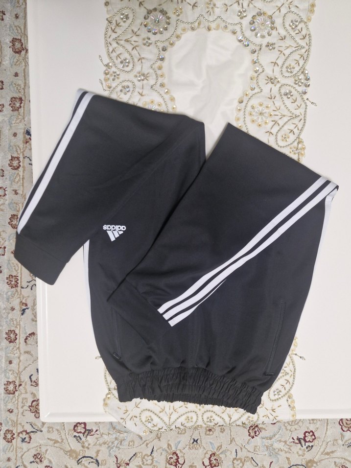 Adidas Erkek Siyah Fermuarlı Beli Lastikli Eşofman Altı - Görsel 4