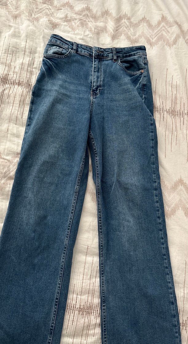 Kadın Geniş Paça Midi Boy Mavi Denim Jean - Görsel 3