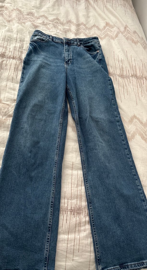 Kadın Geniş Paça Midi Boy Mavi Denim Jean - Görsel 2