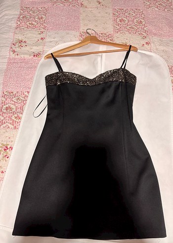 Siyah Straplez İnce Askılı Gotik Midi Elbise - Görsel 3