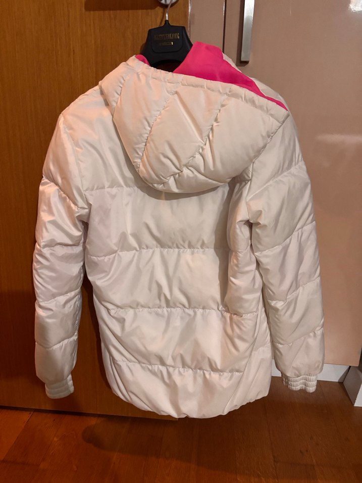 Beyaz Kapüşonlu  Kışlık Mont - Görsel 2