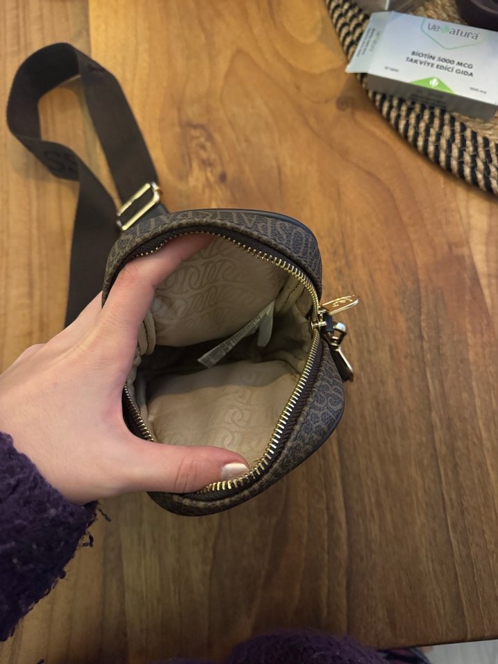 U.S polo orginal kahverengi deri çarpraz çanta - Görsel 3