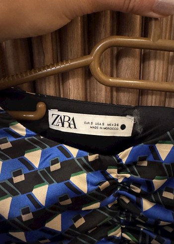 Zara Drapeli Mini Elbise -S beden - Görsel 3