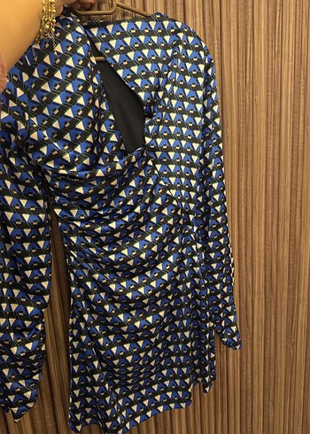 Zara Drapeli Mini Elbise -S beden - Görsel 2