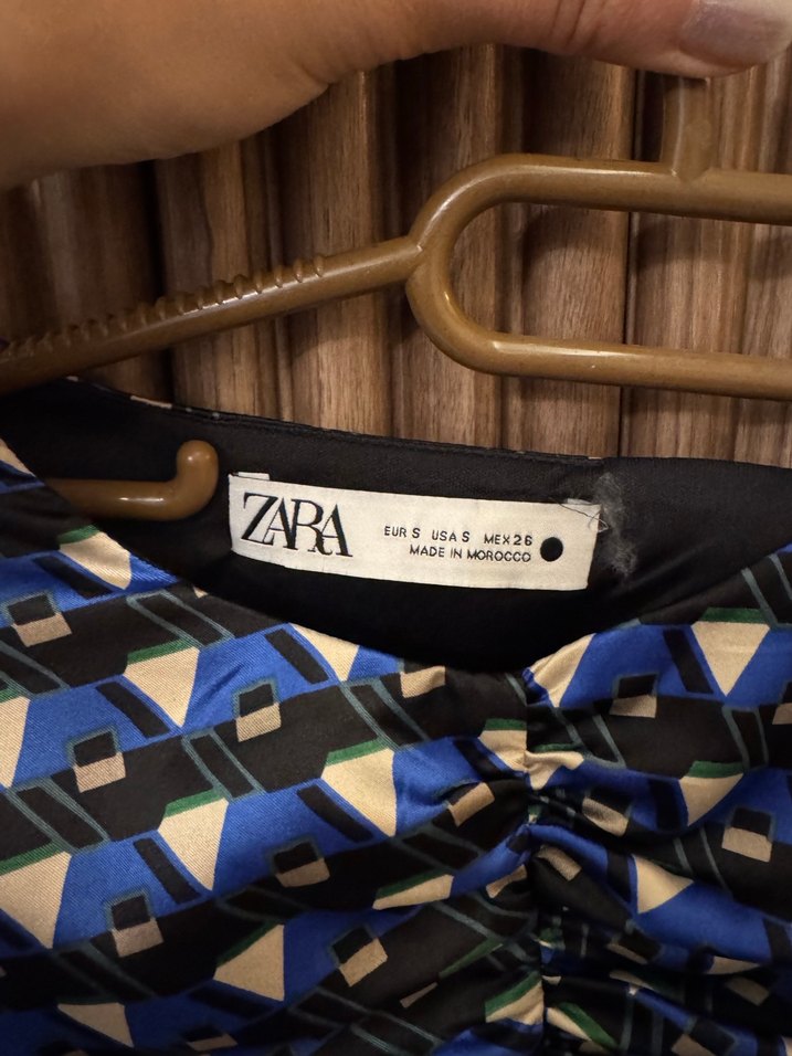 Zara Drapeli Mini Elbise -S beden - Görsel 3