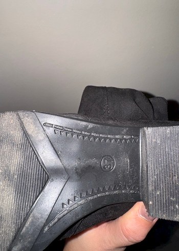 Siyah Süet Dizüstü çorap çizme - Görsel 3