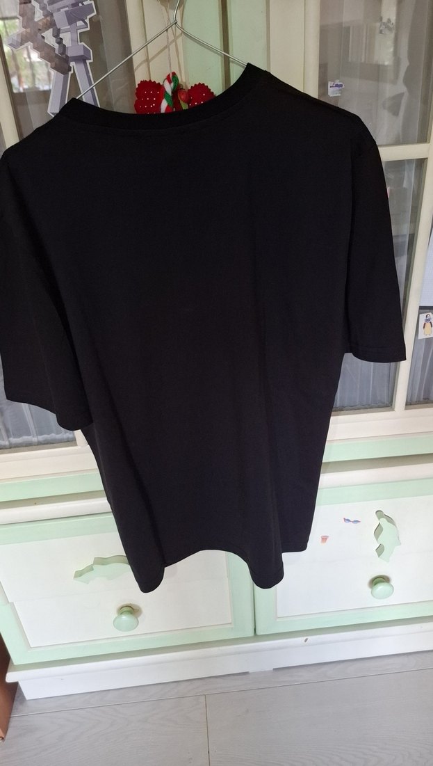 Erkek Siyah Basic Pamuklu Tişört - Görsel 2