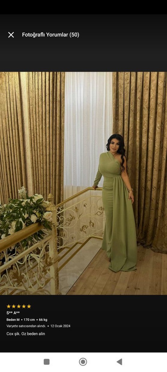 Uzun Kollu Straplez Drapeli Kadın Elbise - Görsel 4