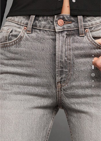 Bershka Gri Jean straight - Görsel 3