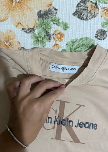 Calvin Klein Calvin Klein kadın Bej Baskılı Tişört