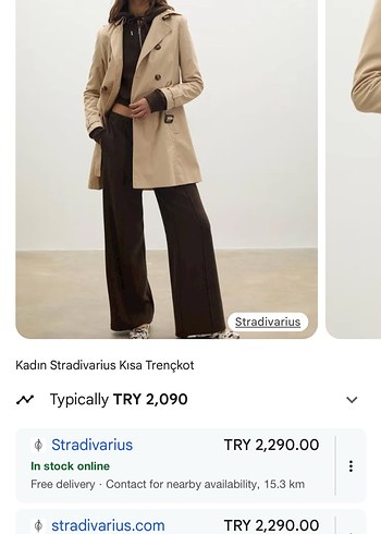 Stradivarius Kadın Bej Kısa Trençkot