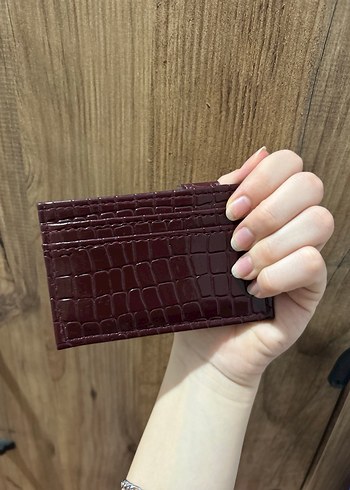 Bordo Yılan Derisi Desenli Kadın Deri Cüzdan - Görsel 3