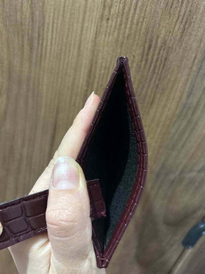 Bordo Yılan Derisi Desenli Kadın Deri Cüzdan - Görsel 2