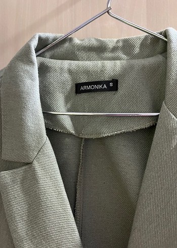 Düğmeli haki Kadın Blazer Ceket - Görsel 3