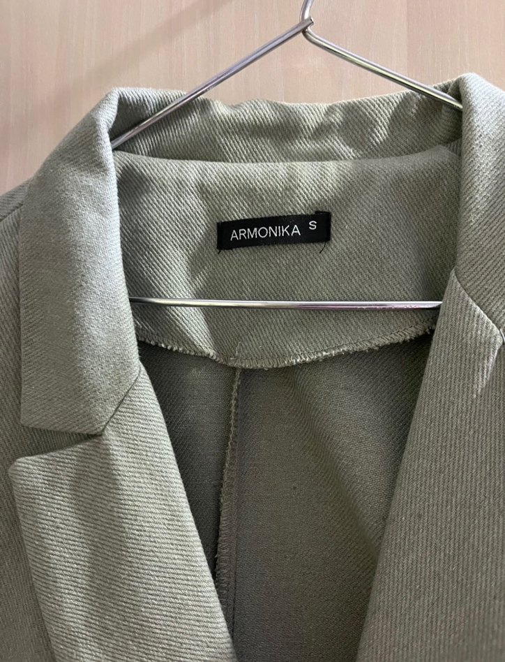 Düğmeli haki Kadın Blazer Ceket - Görsel 3