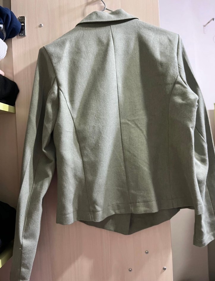 Düğmeli haki Kadın Blazer Ceket - Görsel 2