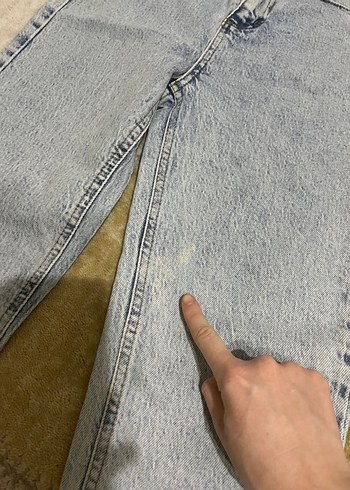 Yırtmaçlı Gri Batik Desenli Kadın Kot Pantolon - Görsel 2