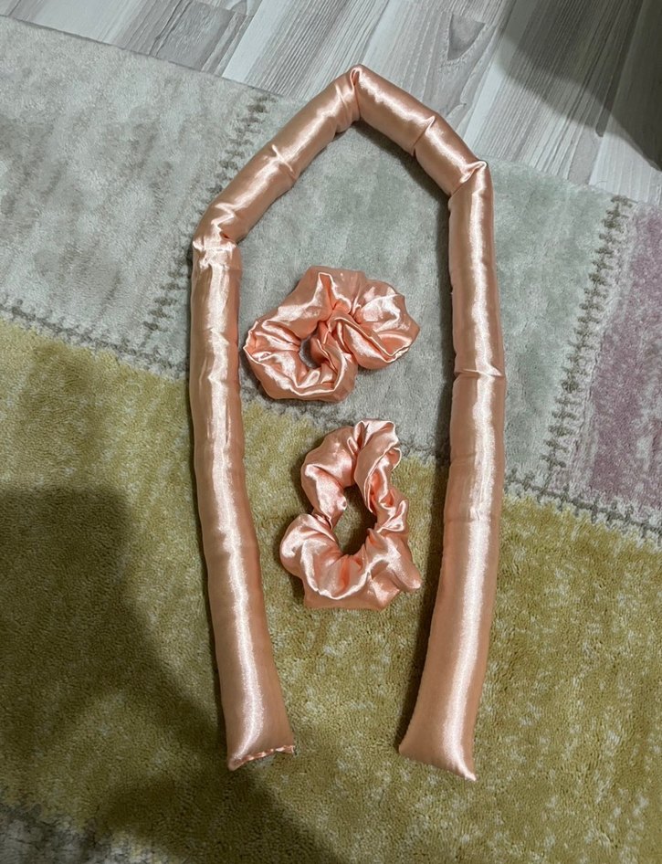 Pembe Saten ısısız Saç şekillendirici - Görsel 2