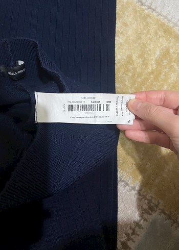 Uzun Kol Boğazlı Fit Triko Kazak - Lacivert - Görsel 5