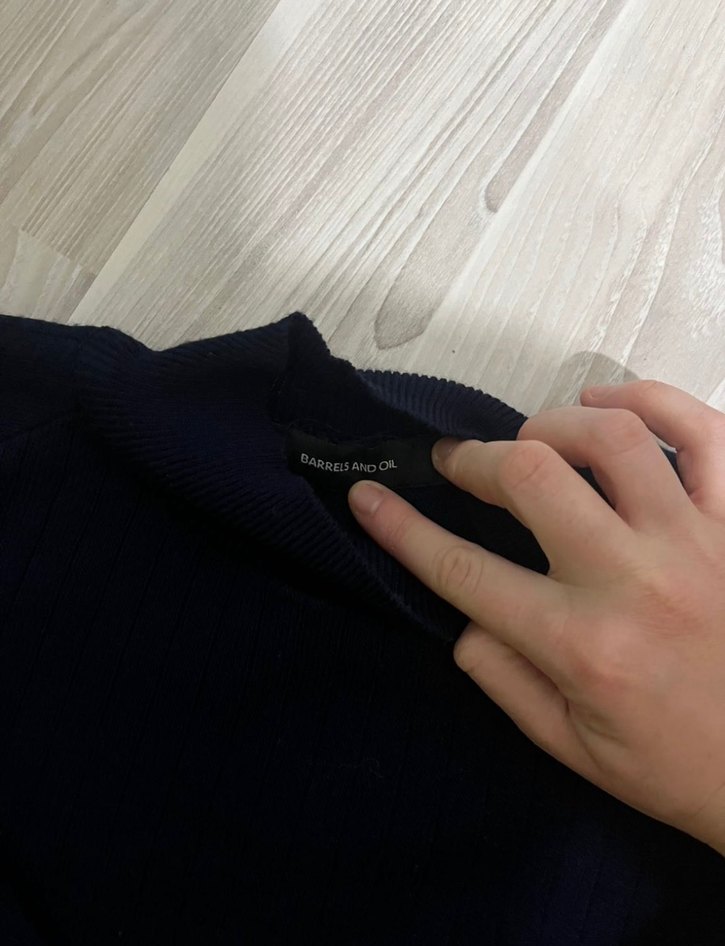 Uzun Kol Boğazlı Fit Triko Kazak - Lacivert - Görsel 4