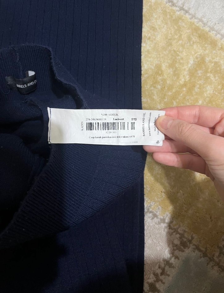 Uzun Kol Boğazlı Fit Triko Kazak - Lacivert - Görsel 5