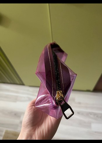 Şeffaf Mor Kadın Makyaj Çantası - Görsel 2