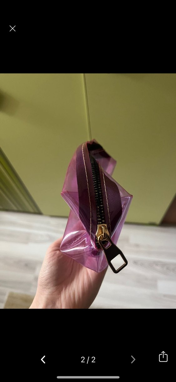 Şeffaf Mor Kadın Makyaj Çantası - Görsel 2