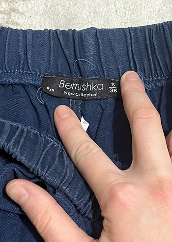 Lacivert Kadın Keten Salaş Pantolon - Görsel 3